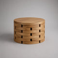 Tavolino da caffè rotondo in rovere massello, rovere naturale, Ø 80 × H 45 cm